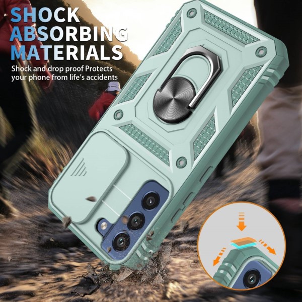 Kryt na Samsung Galaxy S21 FE odolný s krytom na fotoaparát modrý