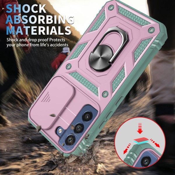 Kryt na Samsung Galaxy S21 FE odolný s krytom na fotoaparát ružový