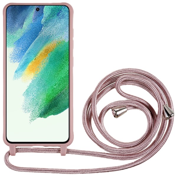 Kryt na Samsung Galaxy S21 FE gumový so šnúrkou na krk staroružový