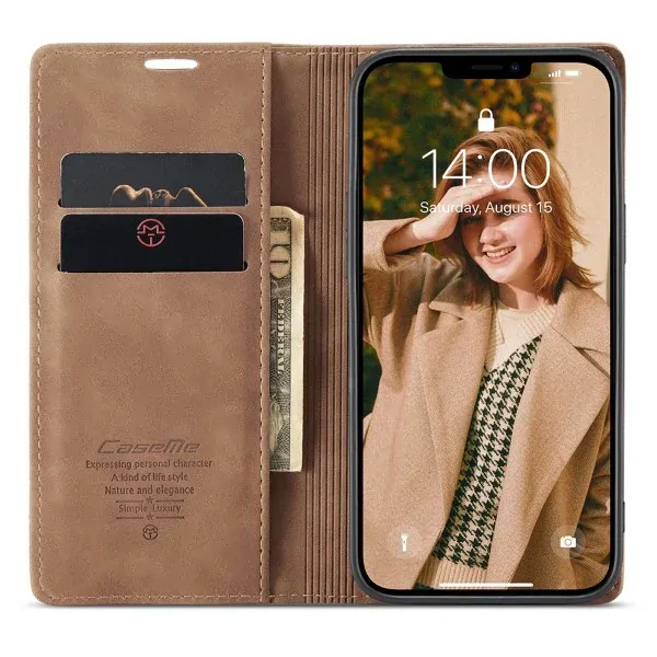 Púzdro na iPhone 13 Pro Max CASEME svetlo hnedé