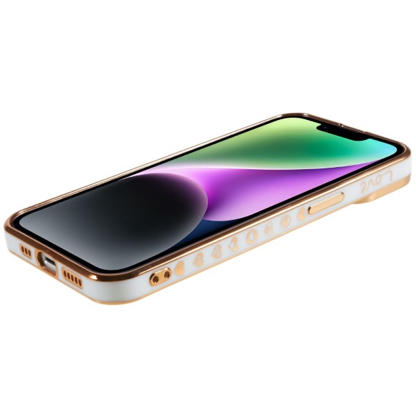 Kryt na iPhone 14 Plus Electroplated srdiečko ružový