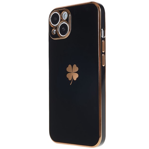 Kryt na iPhone 14 Plus Electroplated štvorlístok čierny