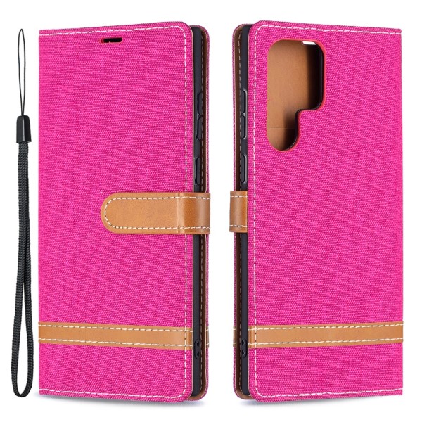 Puzdro na Samsung Galaxy S22 Ultra Jeans ružové