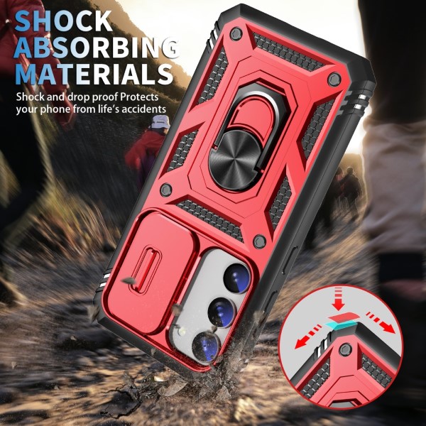 Kryt na Samsung Galaxy S23 odolný s krytom na fotoaparát červený