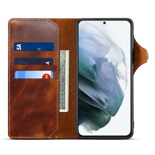 Puzdro kožené na Samsung Galaxy S23 hnedé