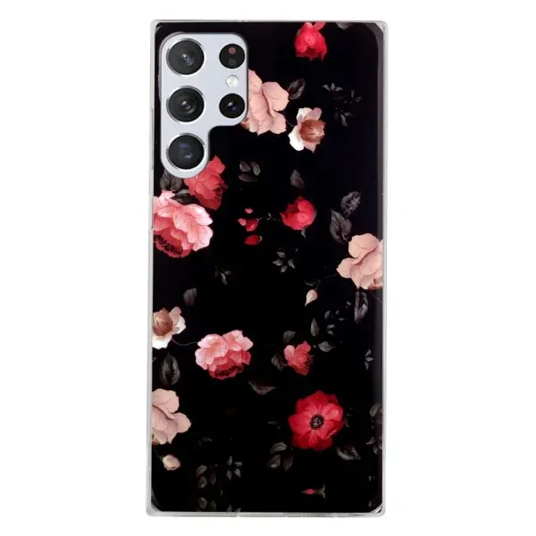 Kryt na Samsung Galaxy S23 Ultra svietiaci Ruže čierny