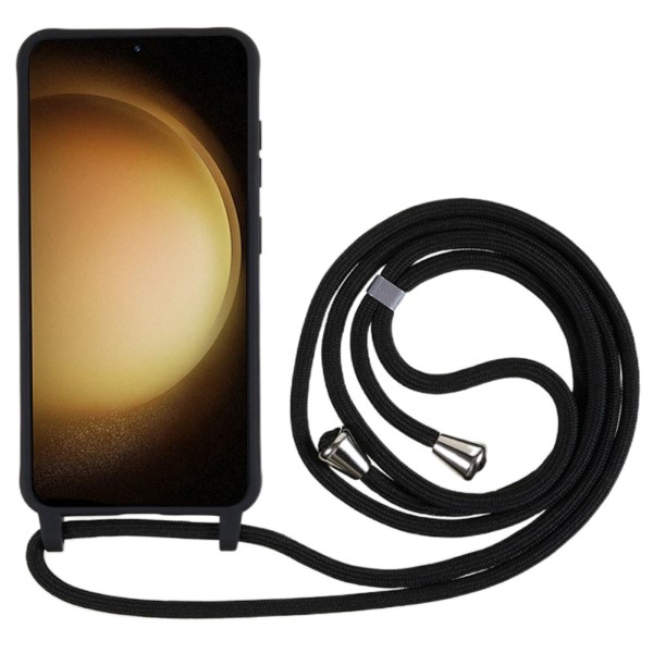 Kryt na Samsung Galaxy S23 Plus gumový so šnúrkou na krk čierny