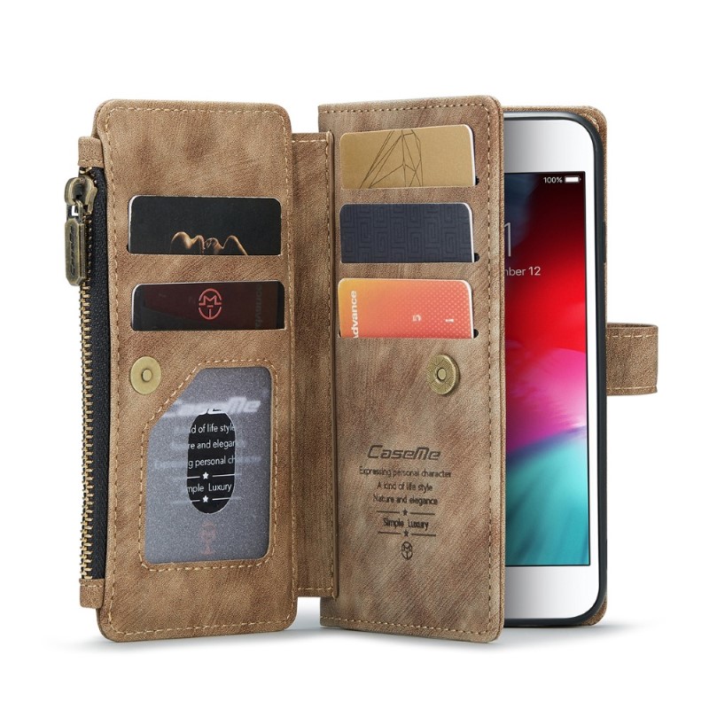 Púzdro pre iPhone 7 / 8 / SE ( 2020 / 2022 ) Luxury Double Layer hnedé