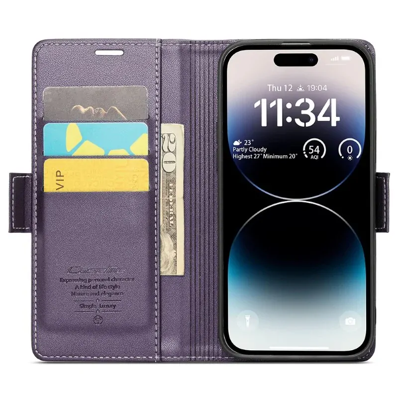 Púzdro na iPhone 15 Pro Max CASEME Smooth fialové