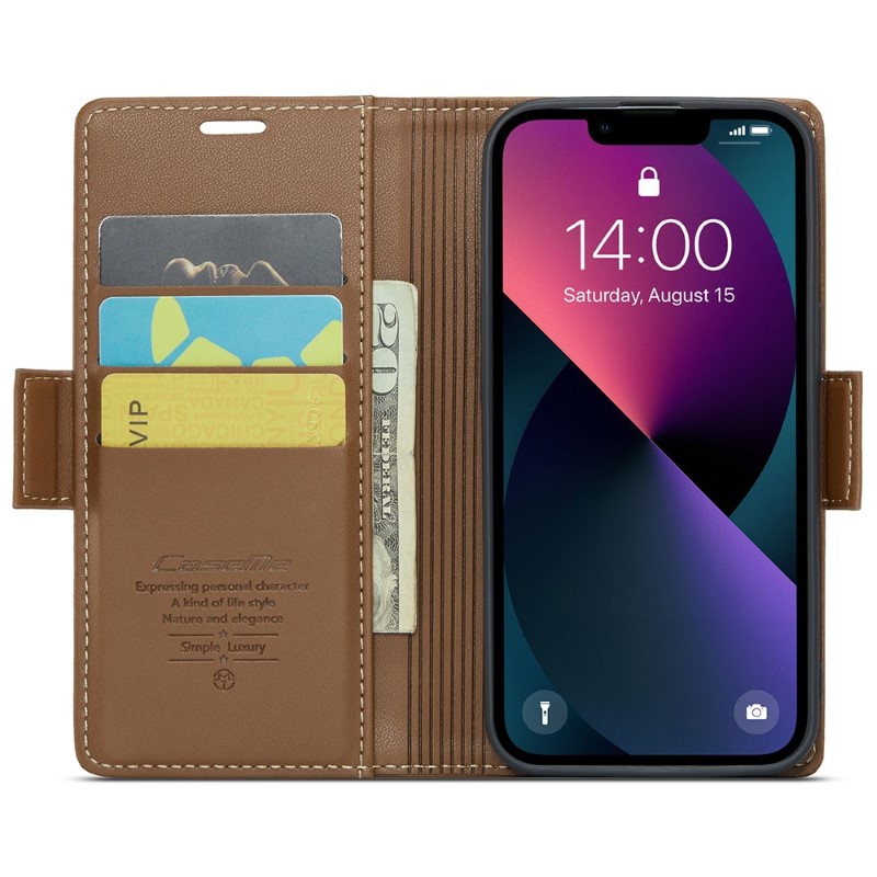 Púzdro na iPhone 15 CASEME Smooth hnedé