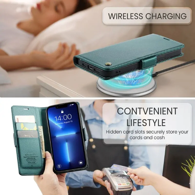 Púzdro na iPhone 13 Pro CASEME smooth zelené