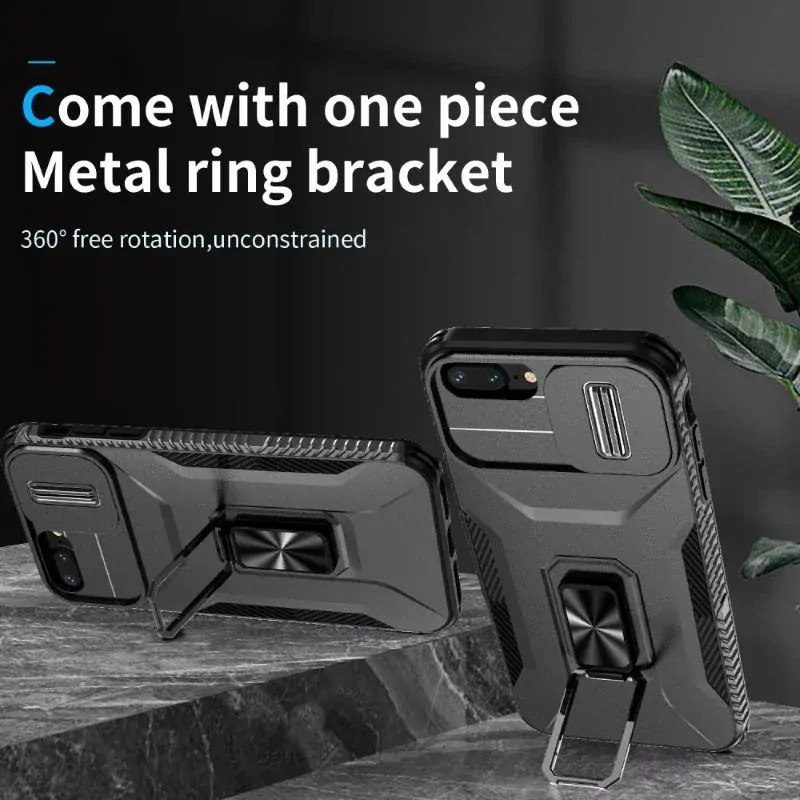 Kryt na iPhone 7 Plus / 8 Plus odolný s krytom na fotoaparát čierny