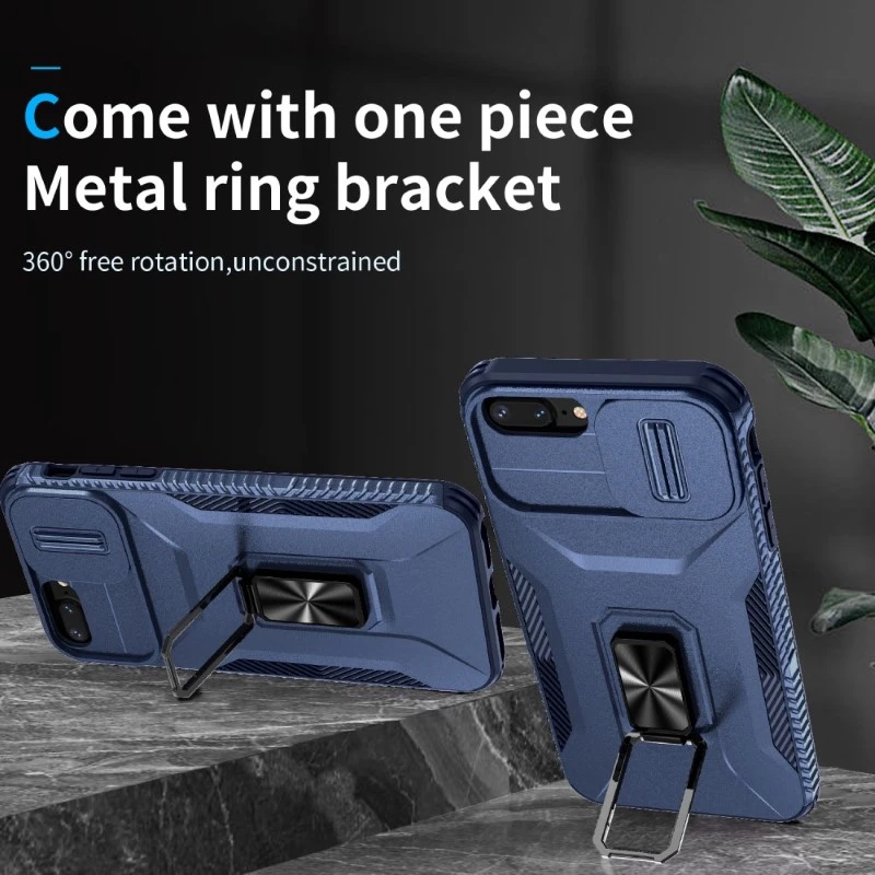 Kryt na iPhone 7 Plus / 8 Plus odolný s krytom na fotoaparát tmavomodrý