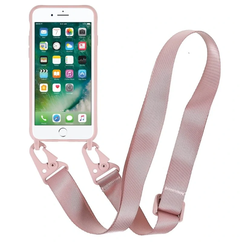 Kryt na iPhone 7 / 8 / SE ( 2020 / 2022 ) gumový so šnúrkou na krk staroružový