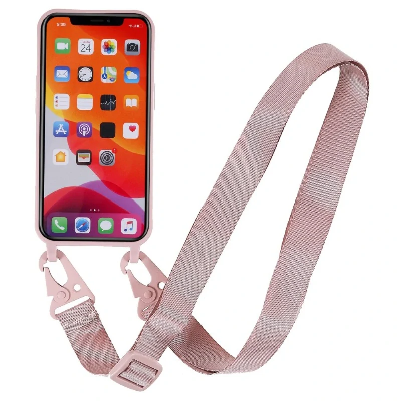 Kryt na iPhone 11 gumový so šnúrkou na krk staroružový