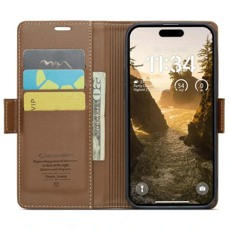 Púzdro na iPhone 16 CASEME Smooth hnedé