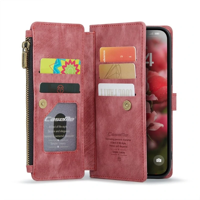 Púzdro pre iPhone 16 CASEME Luxury Double Layer červené