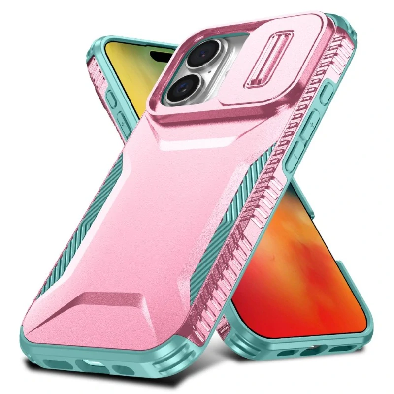 Kryt na iPhone 16 s krytkou na fotoaparát ružový