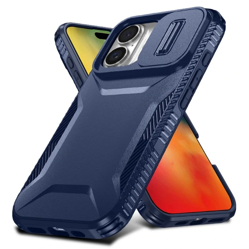 Kryt na iPhone 16 s krytkou na fotoaparát tmavomodrý