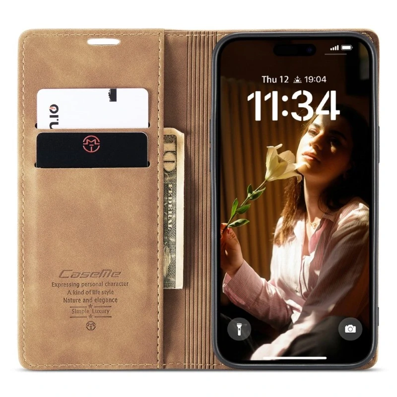 Puzdro CASEME pre iPhone 16 svetlo hnedé