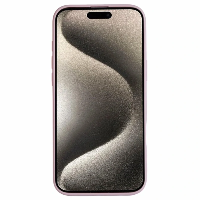 Kryt na iPhone 16 gumový Litchi svetlo ružový