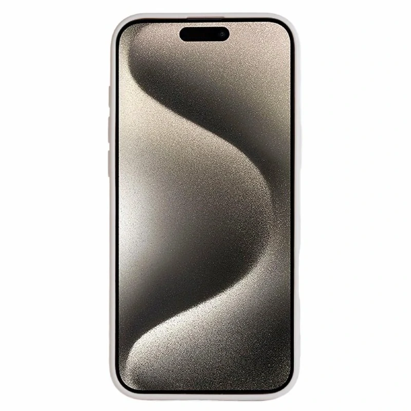 Kryt na iPhone 16 gumový Litchi biely