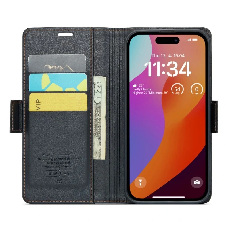 Púzdro na iPhone 16 Pro CASEME Smooth čierne