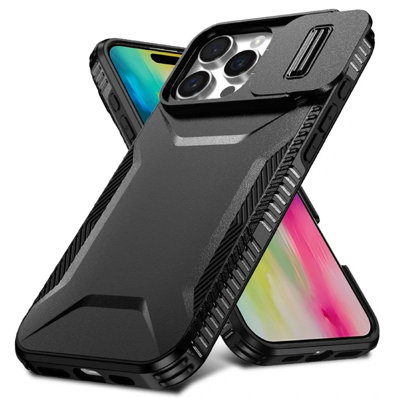 Kryt na iPhone 16 Pro s krytkou na fotoaparát čierny