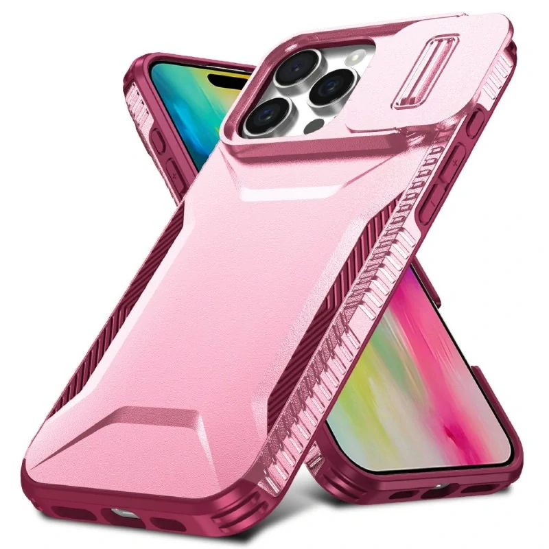 Kryt na iPhone 16 Pro s krytkou na fotoaparát vínový