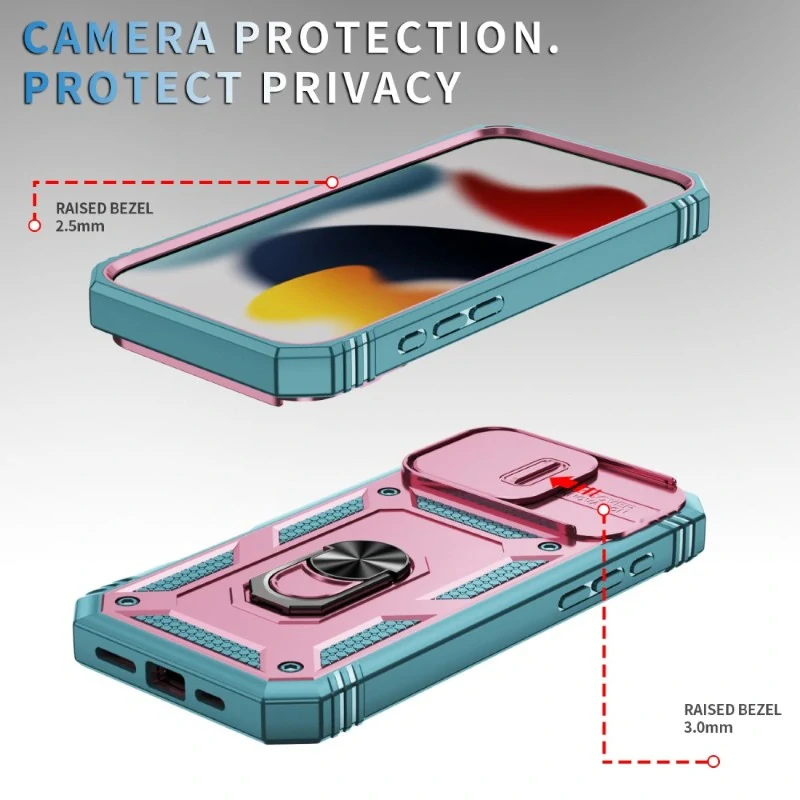 Kryt na iPhone 16 Pro Max odolný s krytkou na fotoaparát ružový