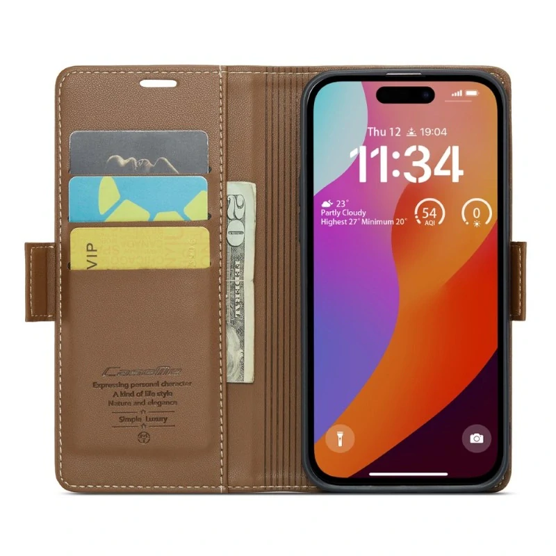 Púzdro na iPhone 16 Pro Max CASEME Smooth hnedé