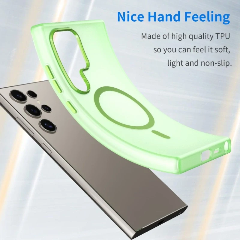 Kryt na Samsung Galaxy S24 Ultra gumový Magnetic (podpora MagSafe) zelený