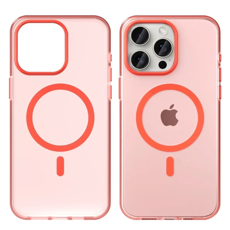 Kryt na iPhone 15 Pro gumový Candy (podpora MagSafe) červený Novinka