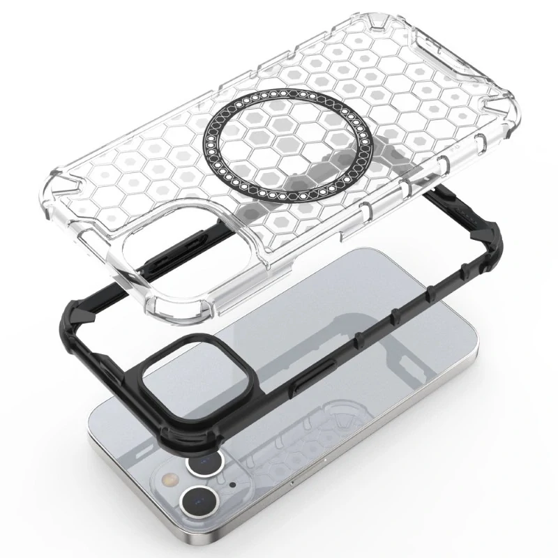 Kryt na iPhone 13 odolný Honeycomb s podporou Magsafe zelený