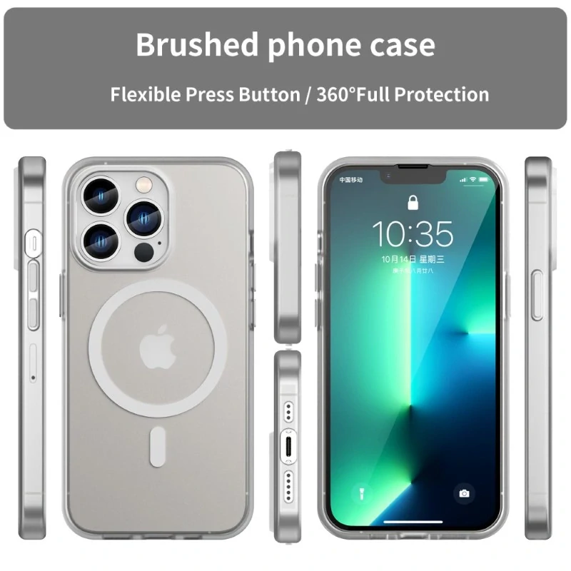 Kryt na iPhone 13 Pro gumový Candy (podpora MagSafe) biely