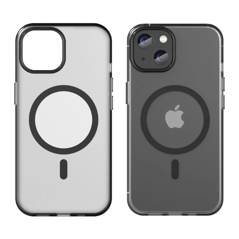 Kryt na iPhone 14 gumový Candy (podpora MagSafe) čierny
