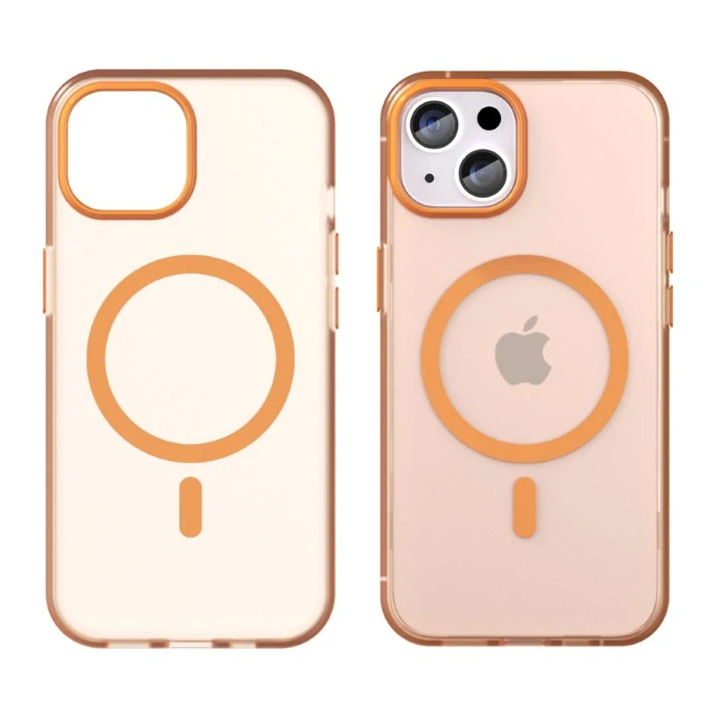 Kryt na iPhone 14 gumový Candy (podpora MagSafe) oranžový