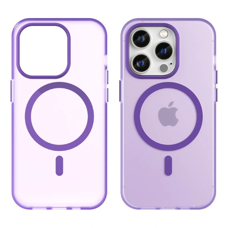 Kryt na iPhone 14 Pro gumový Candy (podpora MagSafe) fialový
