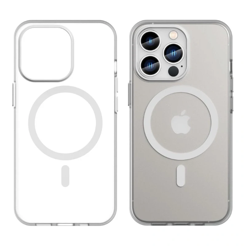 Kryt na iPhone 13 Pro Max gumový Candy (podpora MagSafe) biely