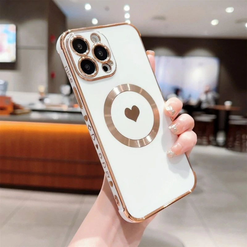 Kryt na iPhone 13 Pro Max Srdiečko s podporou MagSafe biely