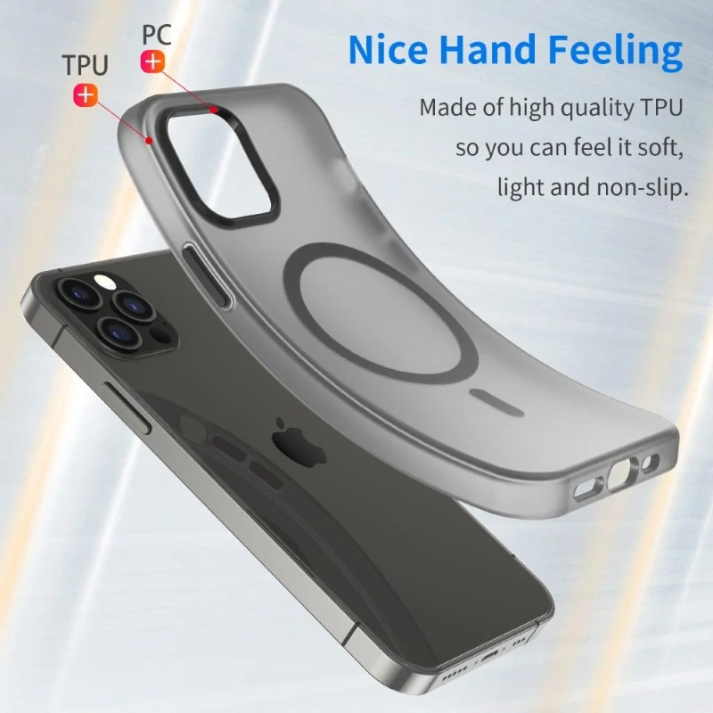 Kryt na iPhone 12 / 12 Pro gumový Candy (podpora MagSafe) čierny