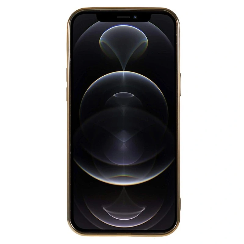 Kryt na iPhone 12 / 12 Pro gumový s podporou MagSafe zlatý