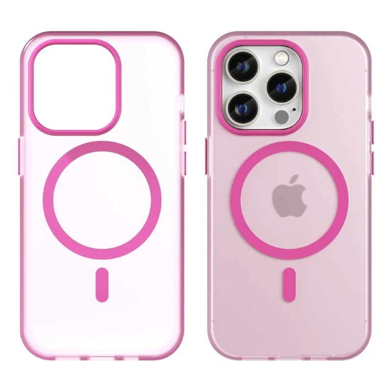 Kryt na iPhone 14 Pro Max gumový Candy (podpora MagSafe) ružový