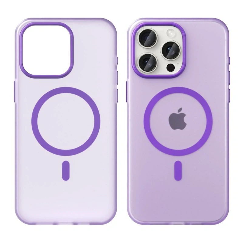 Kryt na iPhone 15 Pro Max gumový Candy (podpora MagSafe) fialový