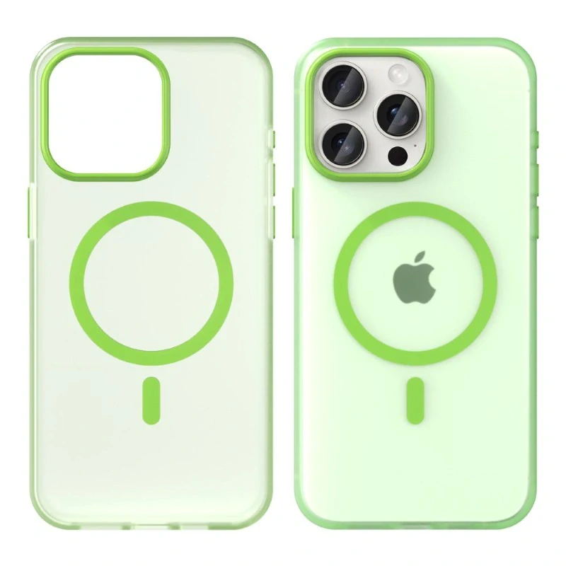 Kryt na iPhone 15 Pro Max gumový Candy (podpora MagSafe) zelený
