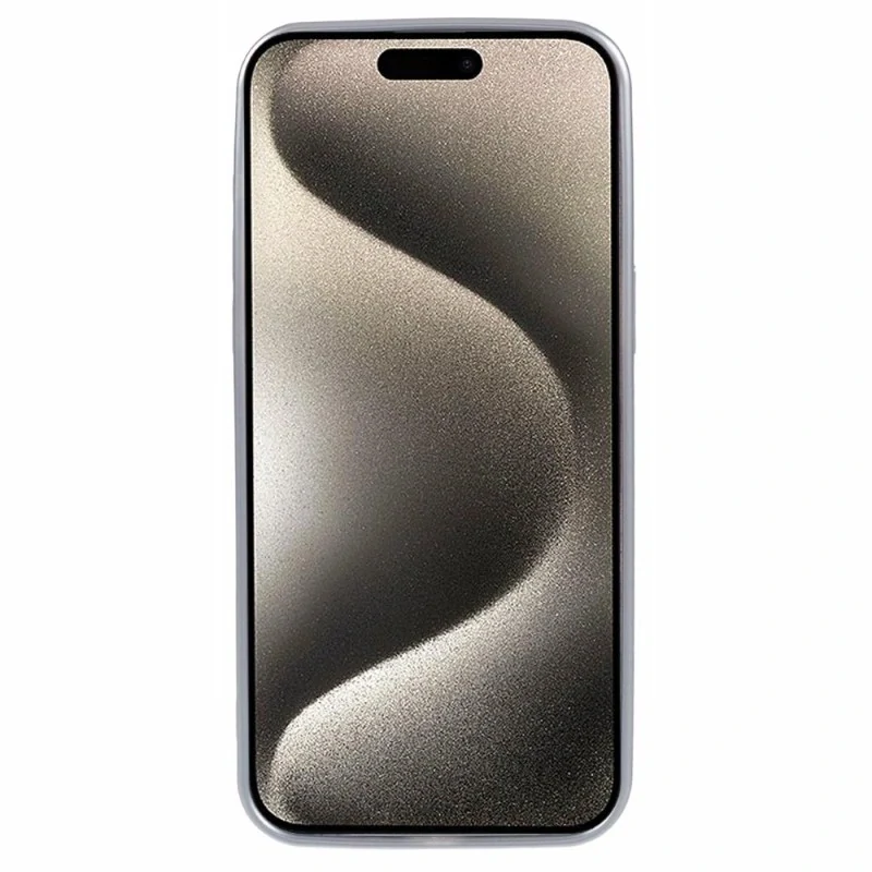 Kryt na iPhone 15 Pro Max gumový s podporou MagSafe strieborný