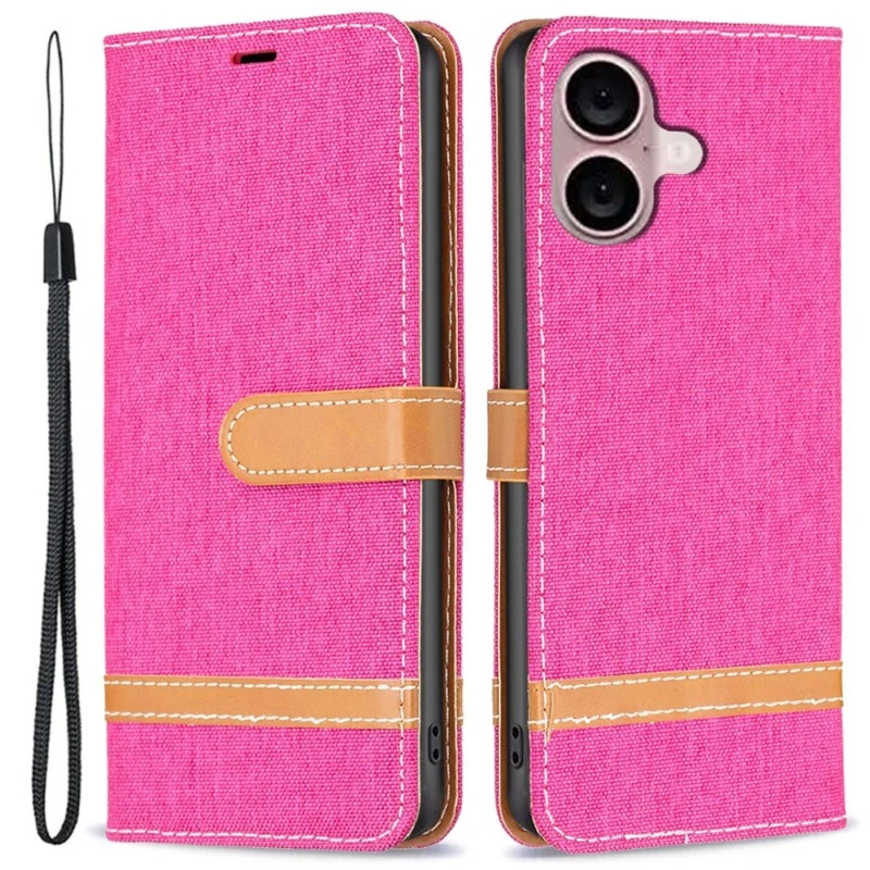 Puzdro na iPhone 16 Jeans ružové