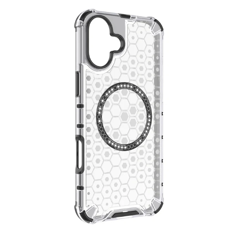 Kryt na iPhone 16 odolný Honeycomb s podporou MagSafe číry