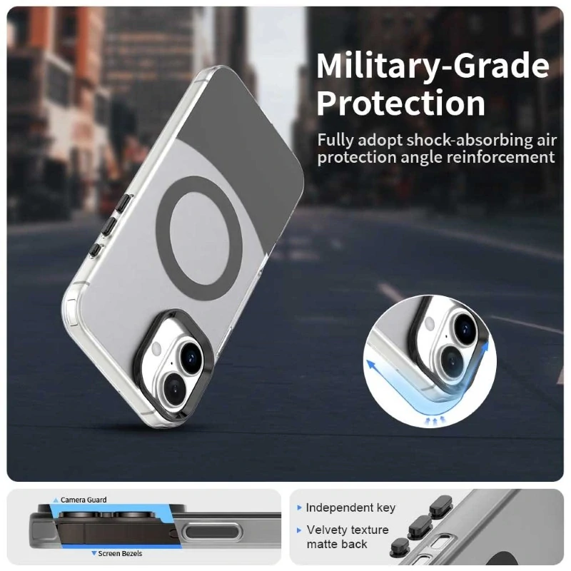 Kryt na iPhone 16 Split s podporou MagSafe čierny