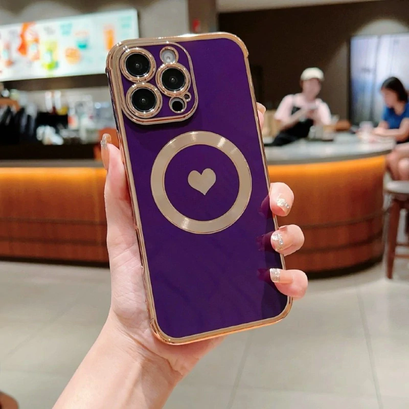 Kryt na iPhone 16 Pro Max Srdiečko s podporou MagSafe fialový